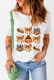 White Cute Bowknot Tanksgiving Graphic Crewneck T Shirt - Aaria Tees Aaria Tees
