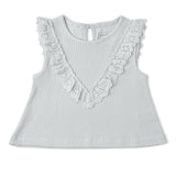 Organic Ruffle Top & Shorts Set - Fog - Aaria Tees Aaria Tees