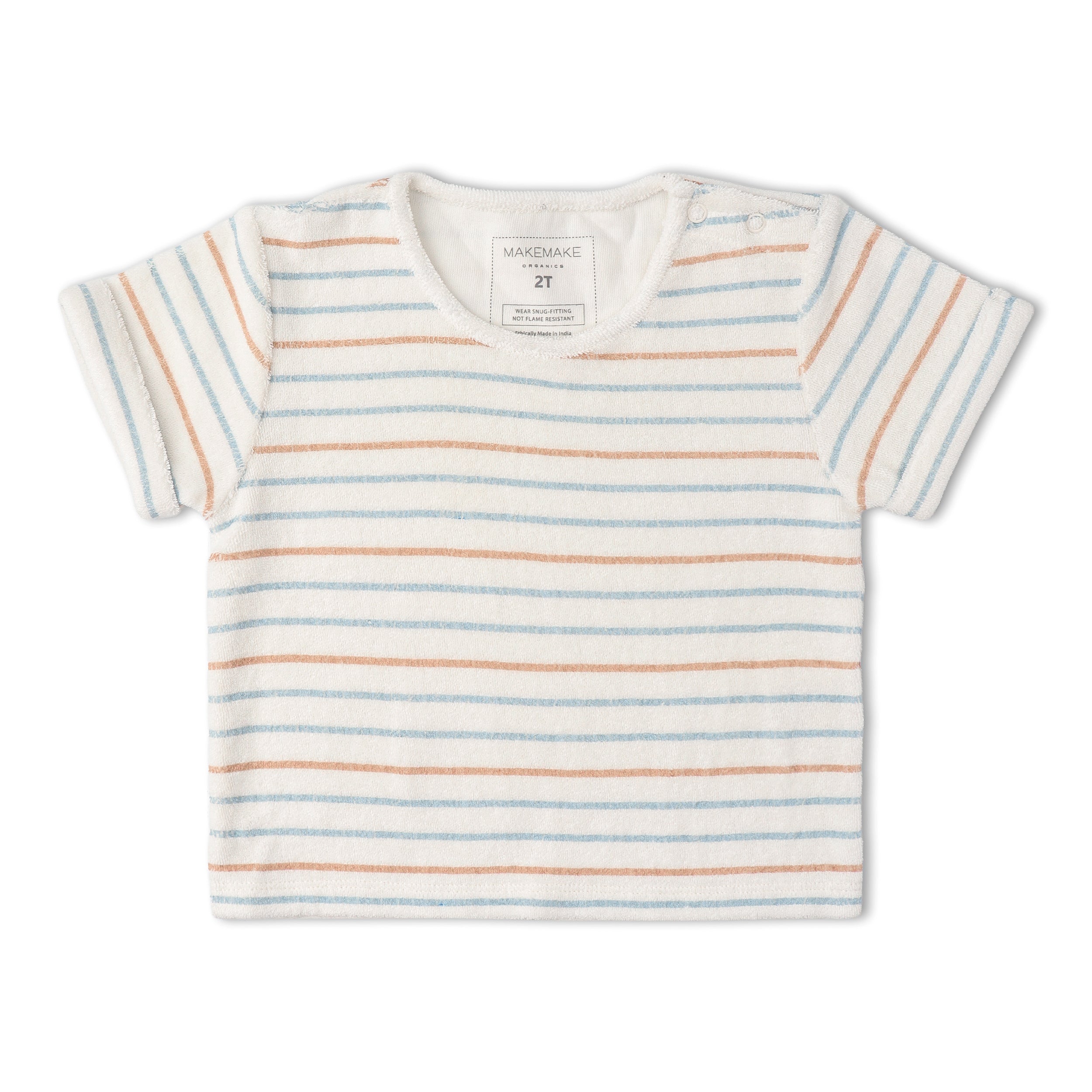 Organic Terry Tee & Shorts Set - Cabana Stripes - Aaria Tees Aaria Tees