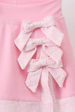 Pink scalloped active skorts set Aaria Tees