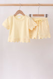 Lemon Scalloped Short Set - Aaria Tees Aaria Tees