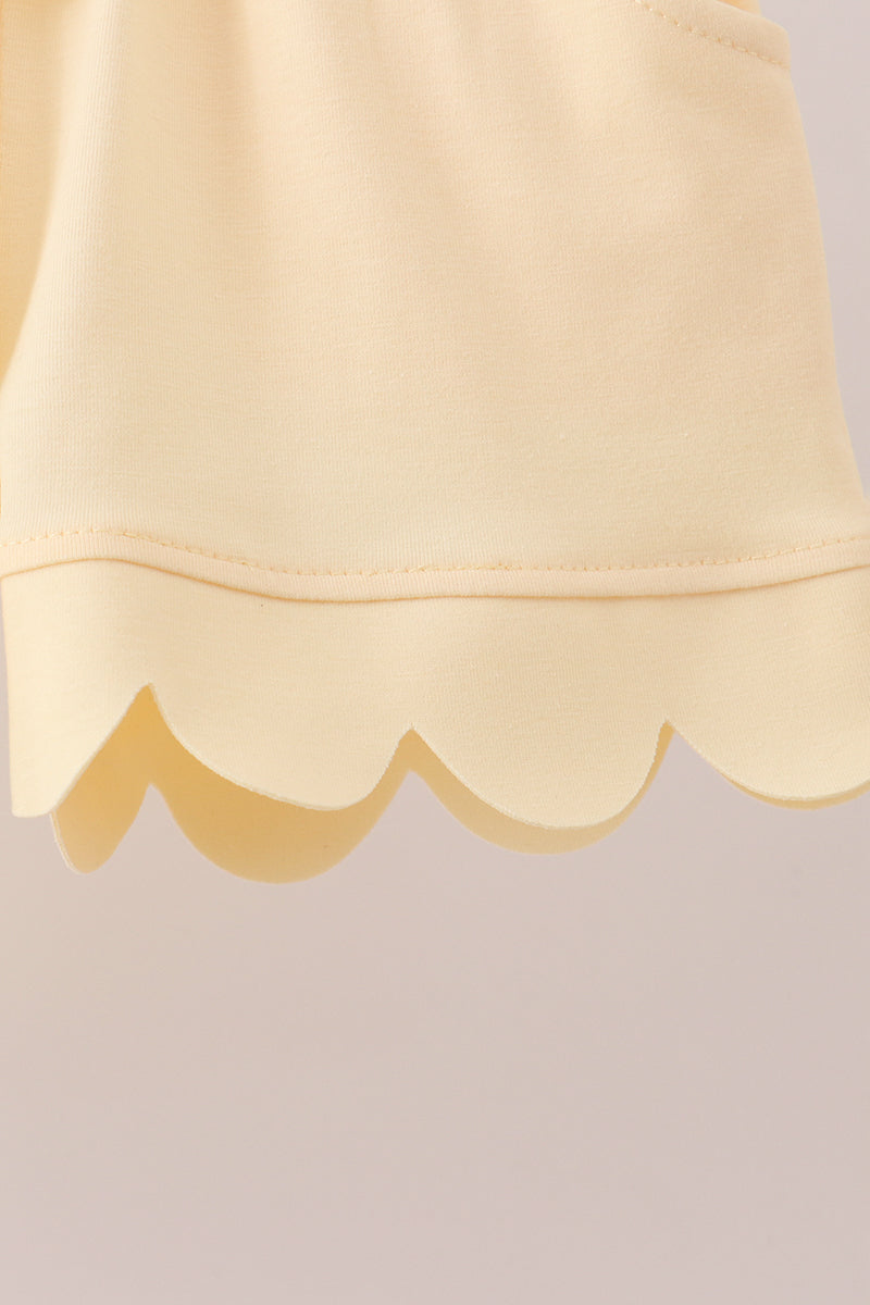 Lemon Scalloped Short Set - Aaria Tees Aaria Tees