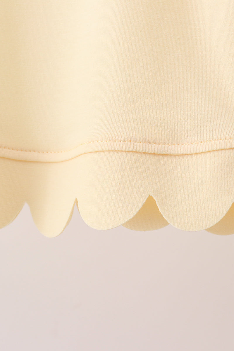 Lemon Scalloped Short Set - Aaria Tees Aaria Tees