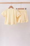 Lemon Scalloped Short Set - Aaria Tees Aaria Tees