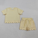 Lemon Scalloped Short Set Aaria Tees