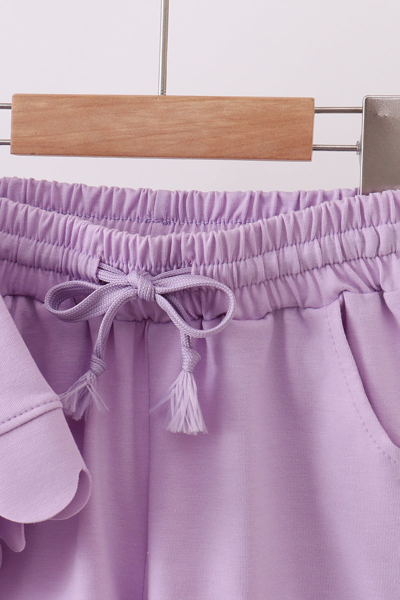 Lavender scalloped mom&me shorts set - Aaria Tees Aaria Tees