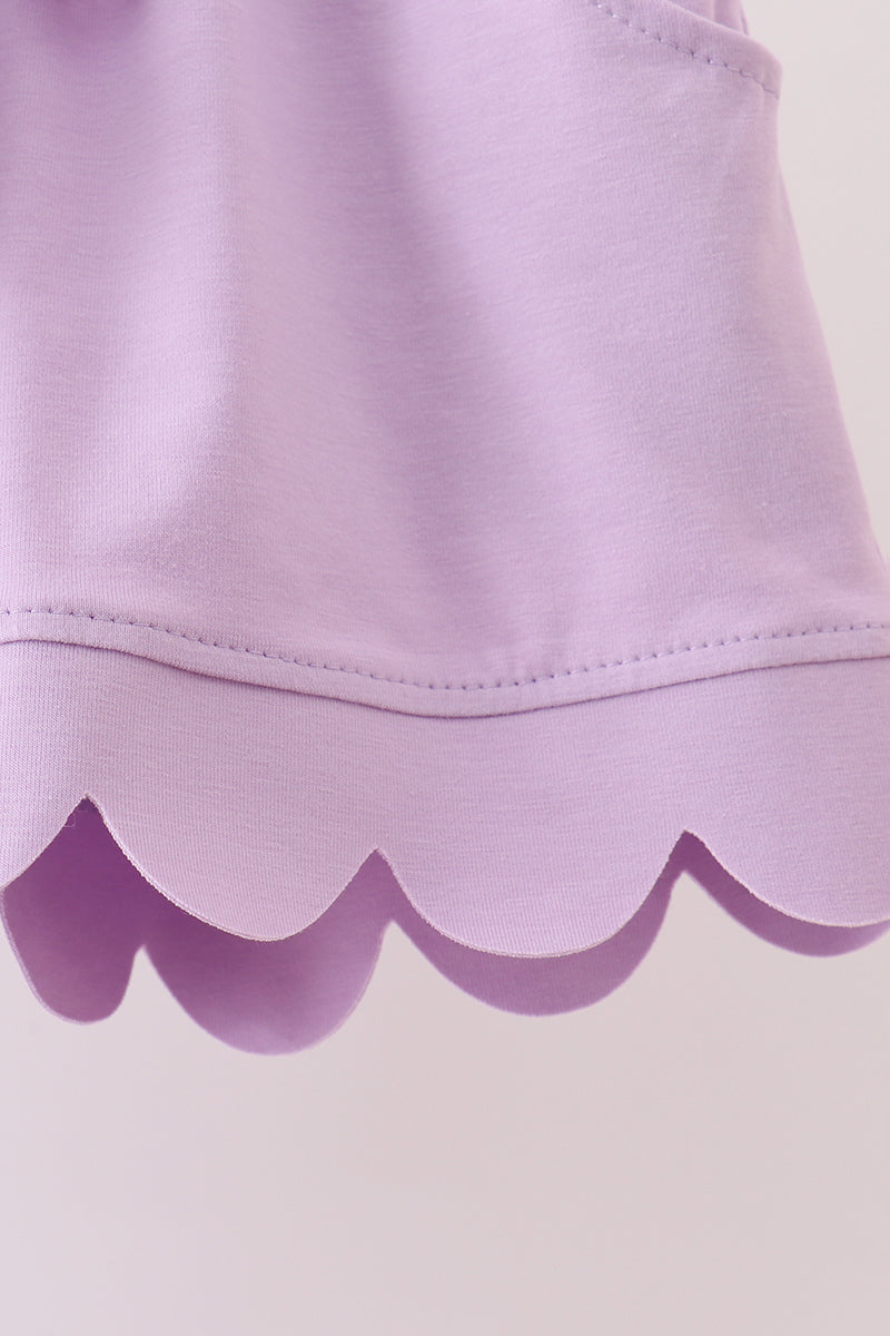 Lavender scalloped mom&me shorts set - Aaria Tees Aaria Tees