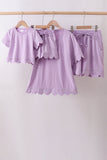 Lavender scalloped mom&me shorts set - Aaria Tees Aaria Tees