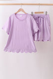 Lavender scalloped mom&me shorts set - Aaria Tees Aaria Tees