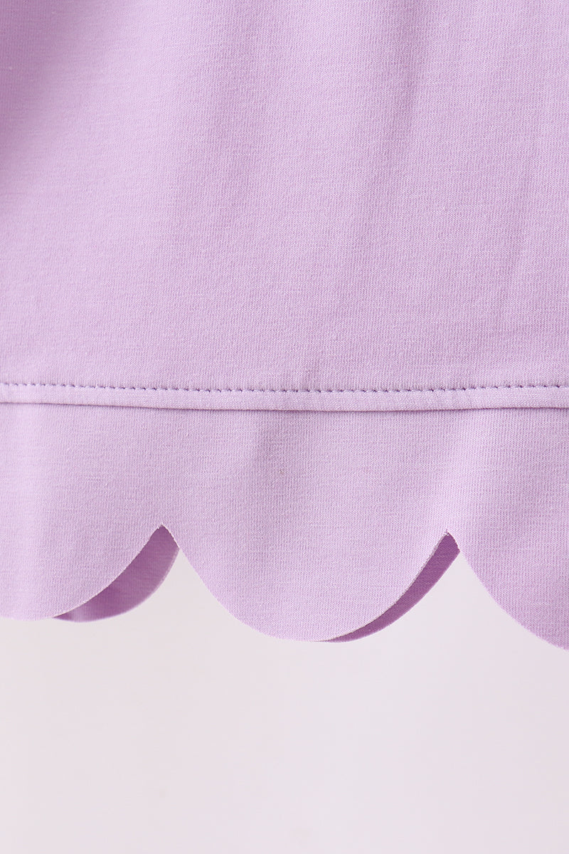 Lavender scalloped mom&me shorts set - Aaria Tees Aaria Tees