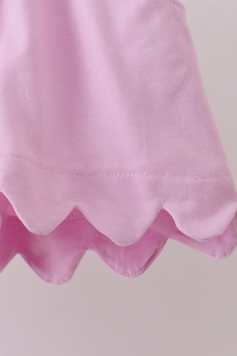 Pink scalloped mom&me shorts set - Aaria Tees Aaria Tees