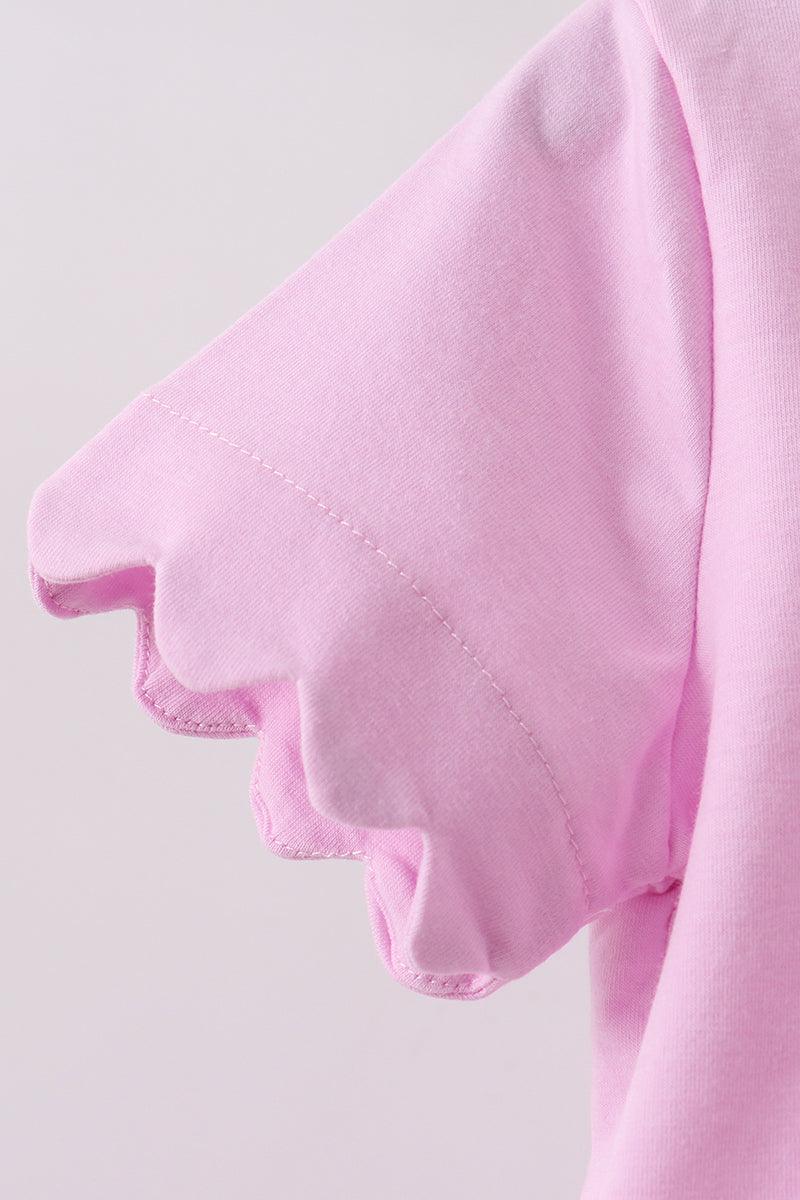 Pink scalloped mom&me shorts set - Aaria Tees Aaria Tees