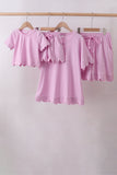 Pink scalloped mom&me shorts set - Aaria Tees Aaria Tees