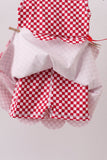 Red checkered bow active dress Aaria Tees
