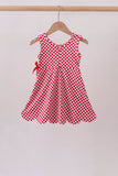 Red checkered bow active dress Aaria Tees