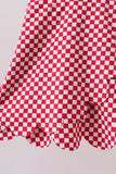 Red checkered bow active dress Aaria Tees