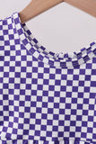 Purple checkered bow active dress Aaria Tees