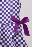 Purple checkered bow active dress Aaria Tees