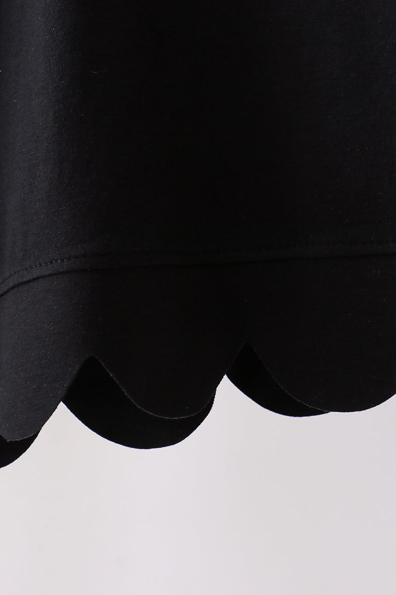 Black scalloped women shorts set - Aaria Tees Aaria Tees