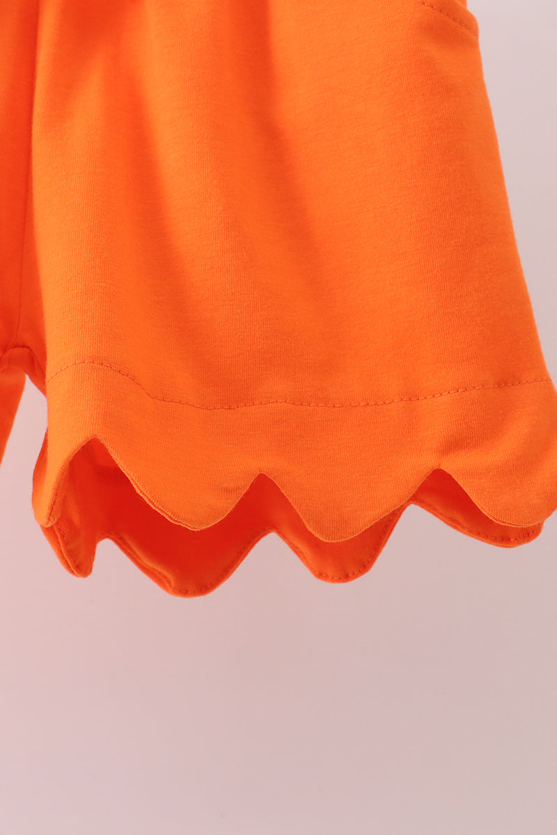 Orange scalloped shorts set - Aaria Tees Aaria Tees