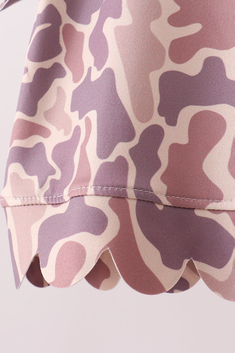 Camouflage scalloped shorts set - Aaria Tees Aaria Tees