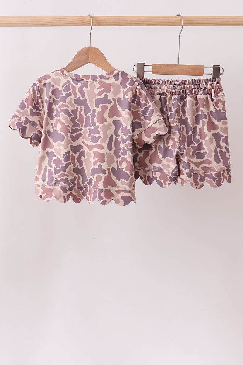 Camouflage scalloped shorts set - Aaria Tees Aaria Tees