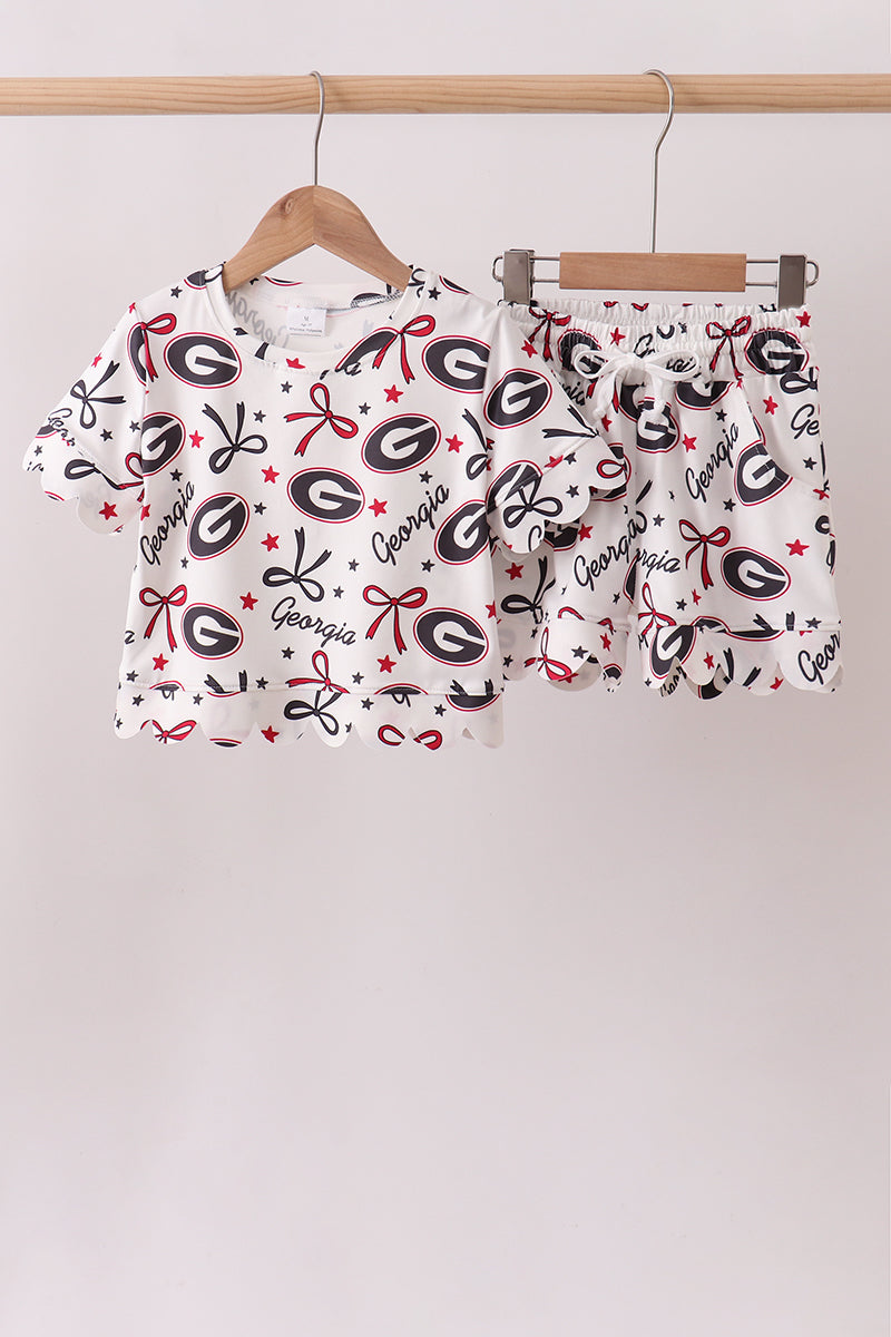 Georgia scalloped shorts set - Aaria Tees Aaria Tees