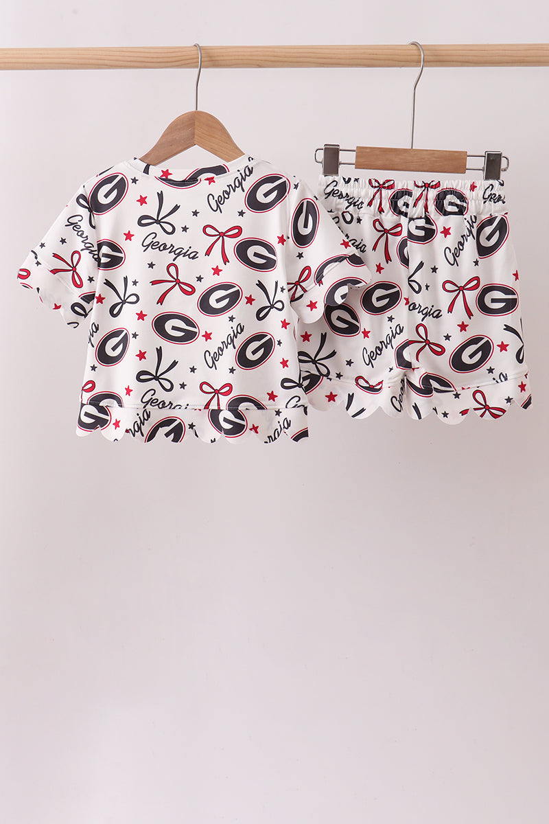 Georgia scalloped shorts set - Aaria Tees Aaria Tees
