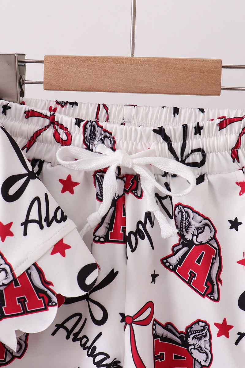 Alabama scalloped shorts set - Aaria Tees Aaria Tees