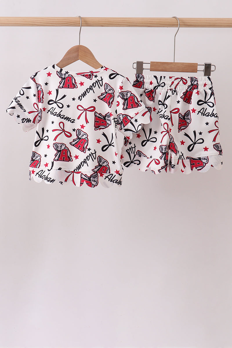 Alabama scalloped shorts set - Aaria Tees Aaria Tees