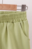 Sage scalloped zipper shorts set Aaria Tees