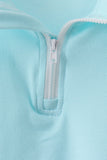 Light blue scalloped zipper shorts set Aaria Tees