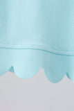 Light blue scalloped zipper shorts set Aaria Tees