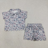 Camo Silky Scalloped Polo Set Aaria Tees