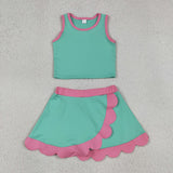 Mint Performance Scalloped Skorts Set Aaria Tees