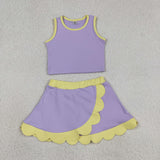 Lavender Performance Scalloped Skorts Set Aaria Tees