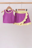 Purple Performance Scalloped Skorts Set - Aaria Tees Aaria Tees