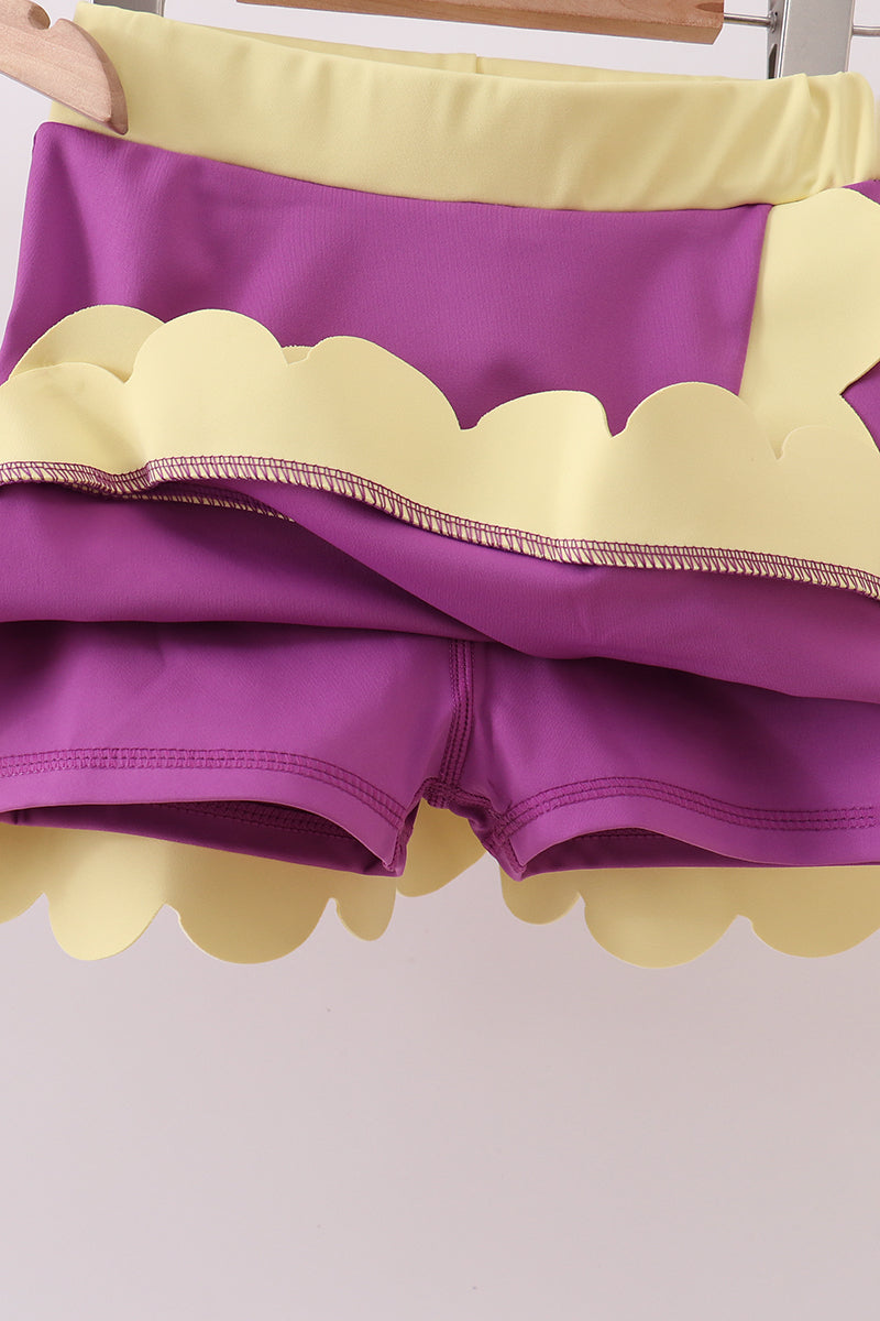 Purple Performance Scalloped Skorts Set - Aaria Tees Aaria Tees