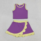 Purple Performance Scalloped Skorts Set Aaria Tees