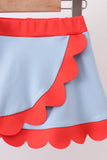 Blue scalloped active skorts set Aaria Tees