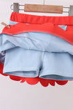 Blue scalloped active skorts set Aaria Tees