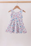 Floral Performance Scalloped Tank Dress - Aaria Tees Aaria Tees