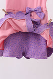 Pink scalloped bow active dress Aaria Tees