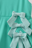 Green scalloped bow active dress Aaria Tees