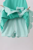Green scalloped bow active dress Aaria Tees