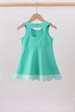 Green scalloped bow active dress Aaria Tees