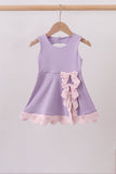 Purple scalloped bow active dress Aaria Tees