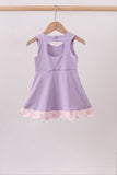 Purple scalloped bow active dress Aaria Tees