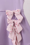 Purple scalloped bow active dress Aaria Tees