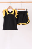 Black bow active shorts set - Aaria Tees Aaria Tees